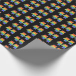 [ Thumbnail: Fun Rainbow Spectrum Pattern "44" Event Number Wrapping Paper ]
