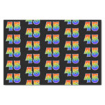 [ Thumbnail: Fun Rainbow Spectrum Pattern "45" Event Number Tissue Paper ]
