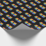 [ Thumbnail: Fun Rainbow Spectrum Pattern "45" Event Number Wrapping Paper ]