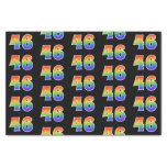[ Thumbnail: Fun Rainbow Spectrum Pattern "46" Event Number Tissue Paper ]