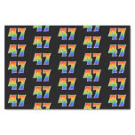 [ Thumbnail: Fun Rainbow Spectrum Pattern "47" Event Number Tissue Paper ]