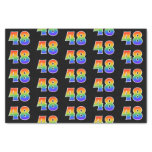 [ Thumbnail: Fun Rainbow Spectrum Pattern "48" Event Number Tissue Paper ]