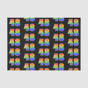 Fun Rainbow Spectrum Pattern "48" Event Number Tissue Paper
