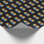 [ Thumbnail: Fun Rainbow Spectrum Pattern "48" Event Number Wrapping Paper ]