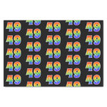 [ Thumbnail: Fun Rainbow Spectrum Pattern "49" Event Number Tissue Paper ]