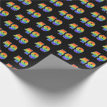 [ Thumbnail: Fun Rainbow Spectrum Pattern "49" Event Number Wrapping Paper ]