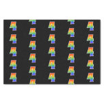 [ Thumbnail: Fun Rainbow Spectrum Pattern "4" Event Number Tissue Paper ]