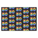[ Thumbnail: Fun Rainbow Spectrum Pattern "50" Event Number Tissue Paper ]