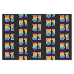 [ Thumbnail: Fun Rainbow Spectrum Pattern "51" Event Number Tissue Paper ]