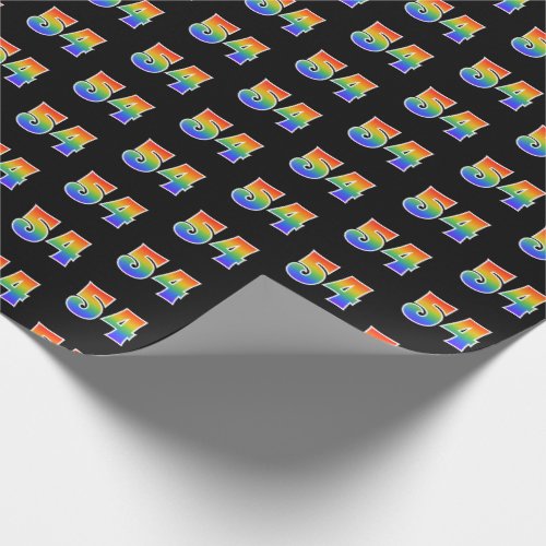 Fun Rainbow Spectrum Pattern 54 Event Number Wrapping Paper