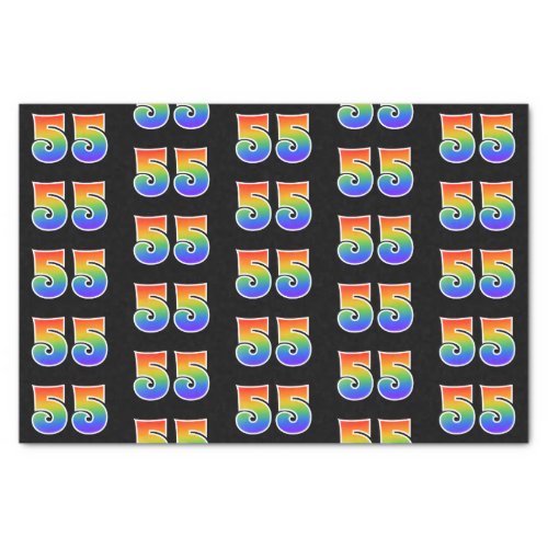 Fun Rainbow Spectrum Pattern 55 Event Number Tissue Paper