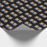 [ Thumbnail: Fun Rainbow Spectrum Pattern "55" Event Number Wrapping Paper ]