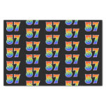 [ Thumbnail: Fun Rainbow Spectrum Pattern "57" Event Number Tissue Paper ]