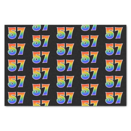 Fun Rainbow Spectrum Pattern 57 Event Number Tissue Paper