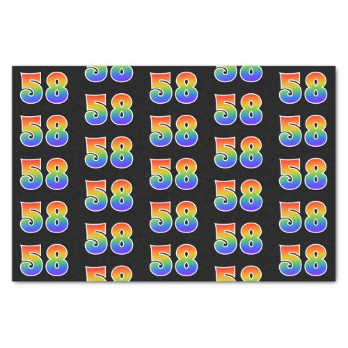 Fun Rainbow Spectrum Pattern 58 Event Number Tissue Paper