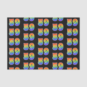 Fun Rainbow Spectrum Pattern "59" Event Number Tissue Paper