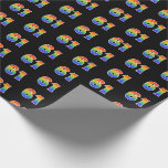 [ Thumbnail: Fun Rainbow Spectrum Pattern "61" Event Number Wrapping Paper ]