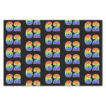 [ Thumbnail: Fun Rainbow Spectrum Pattern "62" Event Number Tissue Paper ]
