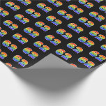 [ Thumbnail: Fun Rainbow Spectrum Pattern "62" Event Number Wrapping Paper ]