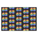 [ Thumbnail: Fun Rainbow Spectrum Pattern "63" Event Number Tissue Paper ]