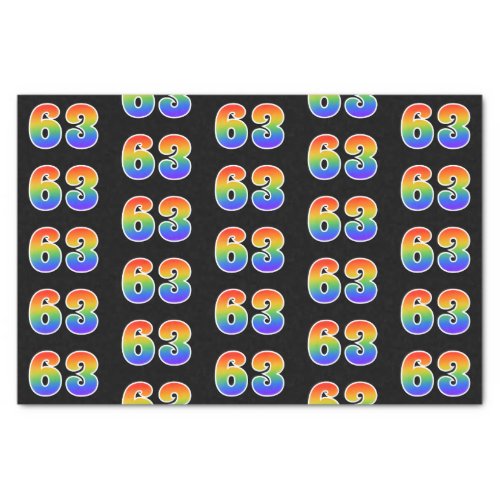 Fun Rainbow Spectrum Pattern 63 Event Number Tissue Paper