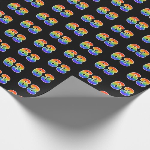 Fun Rainbow Spectrum Pattern 63 Event Number Wrapping Paper