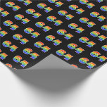 [ Thumbnail: Fun Rainbow Spectrum Pattern "64" Event Number Wrapping Paper ]