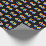 [ Thumbnail: Fun Rainbow Spectrum Pattern "65" Event Number Wrapping Paper ]