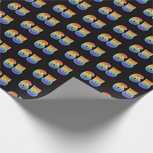 Fun Rainbow Spectrum Pattern 65 Event Number Wrapping Paper