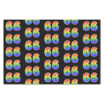 [ Thumbnail: Fun Rainbow Spectrum Pattern "66" Event Number Tissue Paper ]