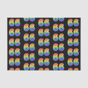 Fun Rainbow Spectrum Pattern "66" Event Number Tissue Paper