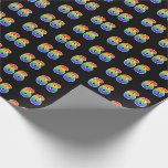 [ Thumbnail: Fun Rainbow Spectrum Pattern "66" Event Number Wrapping Paper ]