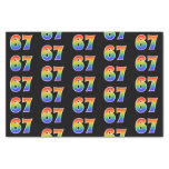 [ Thumbnail: Fun Rainbow Spectrum Pattern "67" Event Number Tissue Paper ]