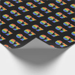 [ Thumbnail: Fun Rainbow Spectrum Pattern "67" Event Number Wrapping Paper ]