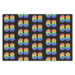 [ Thumbnail: Fun Rainbow Spectrum Pattern "68" Event Number Tissue Paper ]