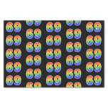 [ Thumbnail: Fun Rainbow Spectrum Pattern "69" Event Number Tissue Paper ]