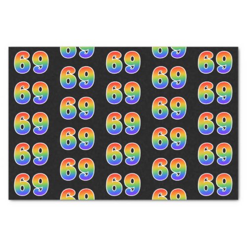 Fun Rainbow Spectrum Pattern 69 Event Number Tissue Paper