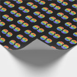 [ Thumbnail: Fun Rainbow Spectrum Pattern "69" Event Number Wrapping Paper ]