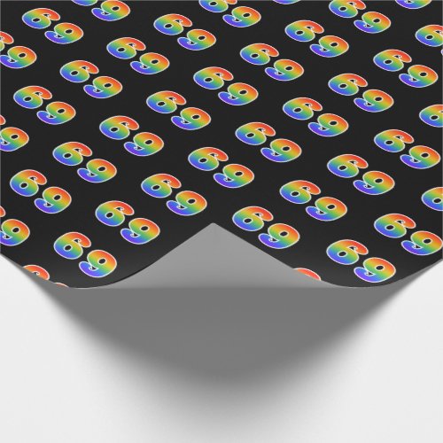 Fun Rainbow Spectrum Pattern 69 Event Number Wrapping Paper