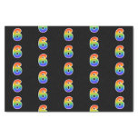 [ Thumbnail: Fun Rainbow Spectrum Pattern "6" Event Number Tissue Paper ]