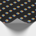 [ Thumbnail: Fun Rainbow Spectrum Pattern "6" Event Number Wrapping Paper ]