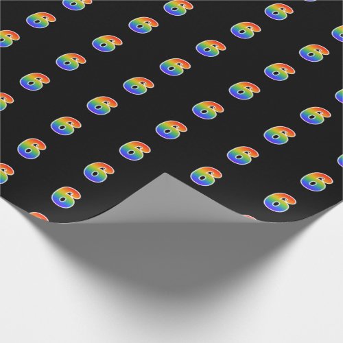 Fun Rainbow Spectrum Pattern 6 Event Number Wrapping Paper