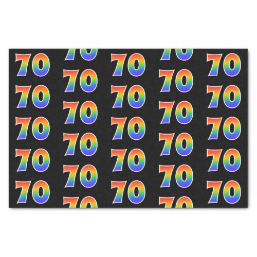 Fun Rainbow Spectrum Pattern 70 Event Number Tissue Paper