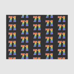Fun Rainbow Spectrum Pattern "71" Event Number Tissue Paper