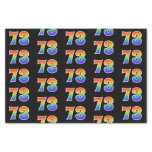 [ Thumbnail: Fun Rainbow Spectrum Pattern "73" Event Number Tissue Paper ]