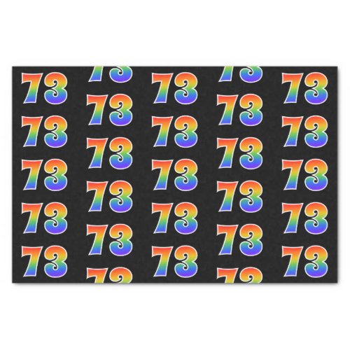 Fun Rainbow Spectrum Pattern 73 Event Number Tissue Paper