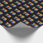 [ Thumbnail: Fun Rainbow Spectrum Pattern "73" Event Number Wrapping Paper ]