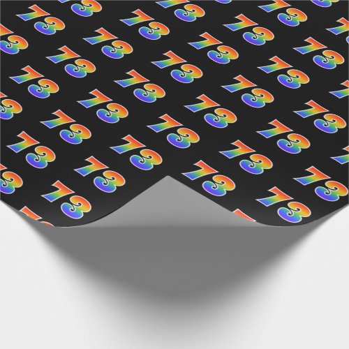 Fun Rainbow Spectrum Pattern 73 Event Number Wrapping Paper