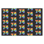 [ Thumbnail: Fun Rainbow Spectrum Pattern "74" Event Number Tissue Paper ]