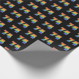 Fun Rainbow Spectrum Pattern "74" Event Number Wrapping Paper